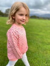 Load image into Gallery viewer, Baby/kids super soft sweatshirt peach polka dot print