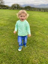 Load image into Gallery viewer, Baby/kids super soft sweatshirt green star print
