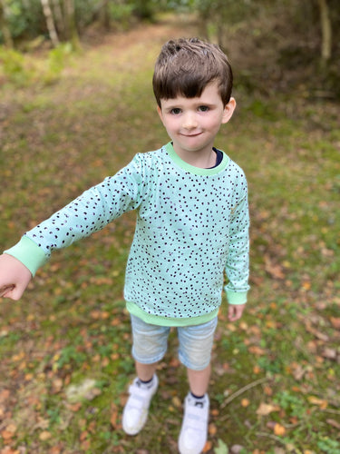 Baby/kids super soft sweatshirt green polka dot